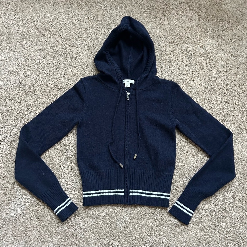 Aeropostale Dark Blue Hooded Zip Up